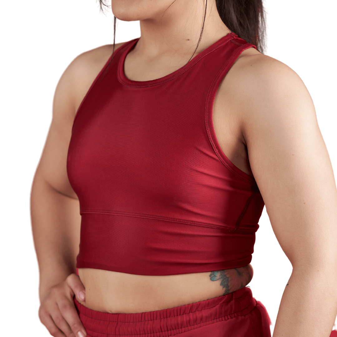 Women's Jiu Jitsu, Muay Thai & Grappling Longline Sports Bra Red Alchemize Fightwear