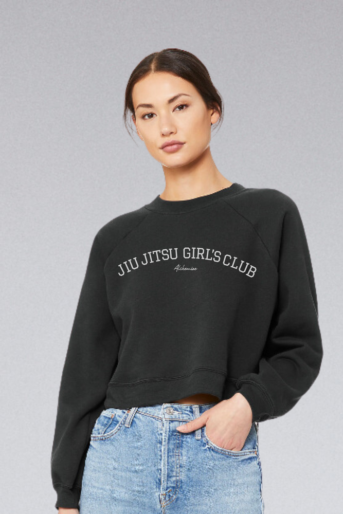 Jiu Jitsu Girls Club Baby Cropped Sweatshirt - Dark Grey
