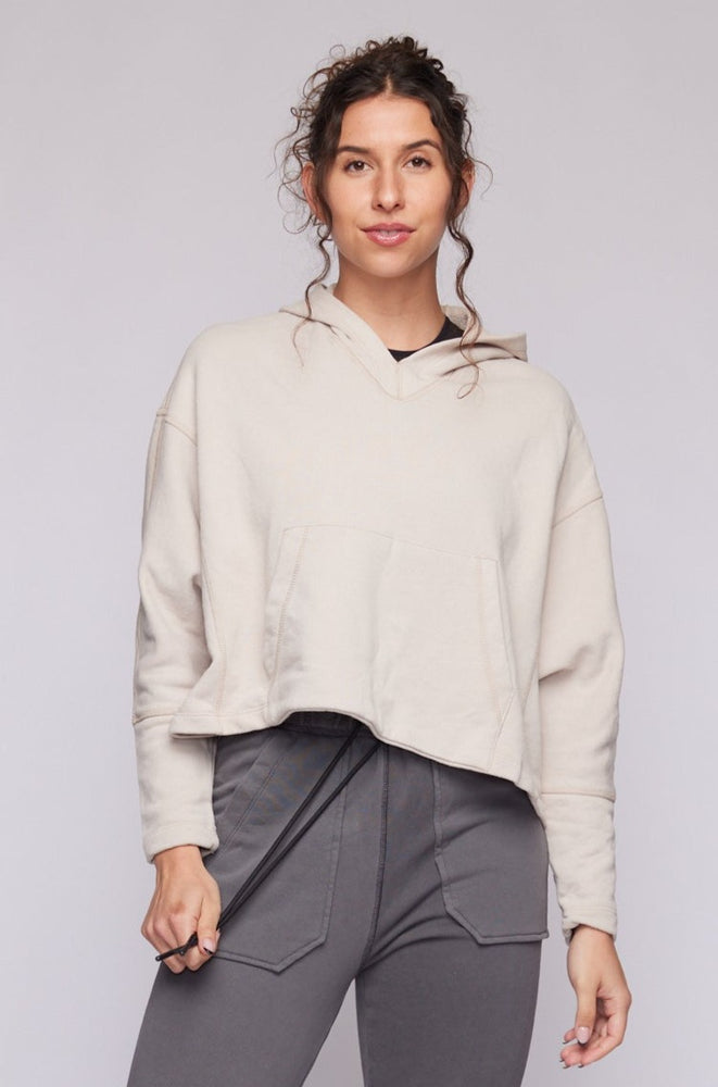 Drop-Shoulder Cropped Hoodie