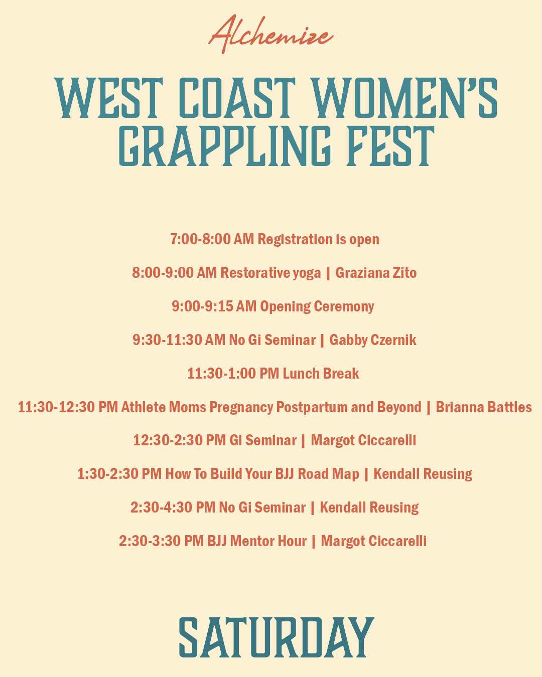 Alchemize West Coast Women's Grappling Fest - Jan 18th & 19th, 2025