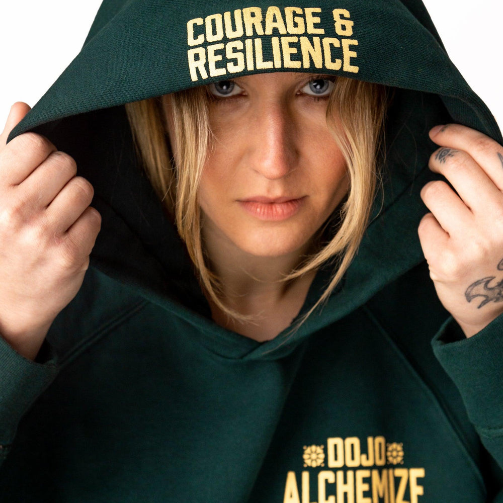 
                  
                    She Rises Dojo Cotton Heavy Weight Hoodie - Forest - Alchemize Fightwear
                  
                