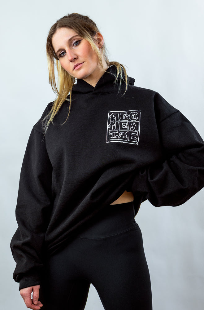 Women's black hoodie. Bold 