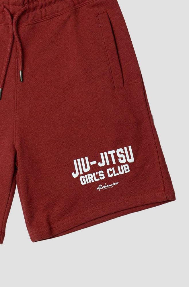 
                  
                    Jiu Jitsu Girls Club University Sweatshorts - Red - Alchemize Fightwear
                  
                